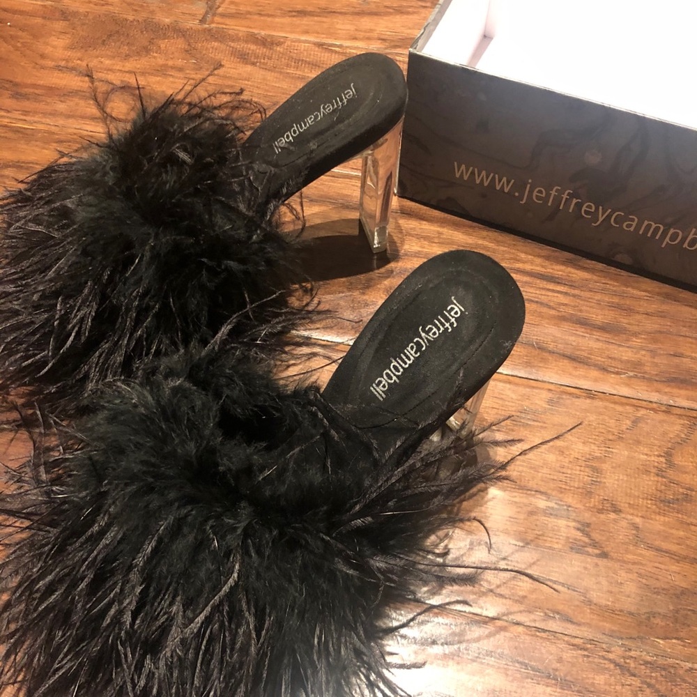 Jeffrey Campbell Black Feather Heels